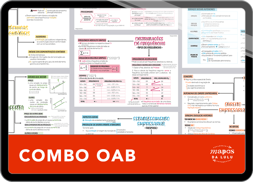Mapas da Lulu. Os melhores e mais completos mapas mentais para o Exame da Ordem dos Advogados do Brasil (OAB). Totalmente atualizados e com download liberado.